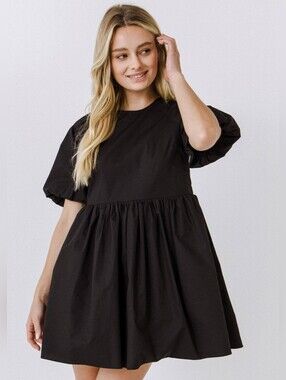 English Factory Short Balloon Sleeve Mini Dress